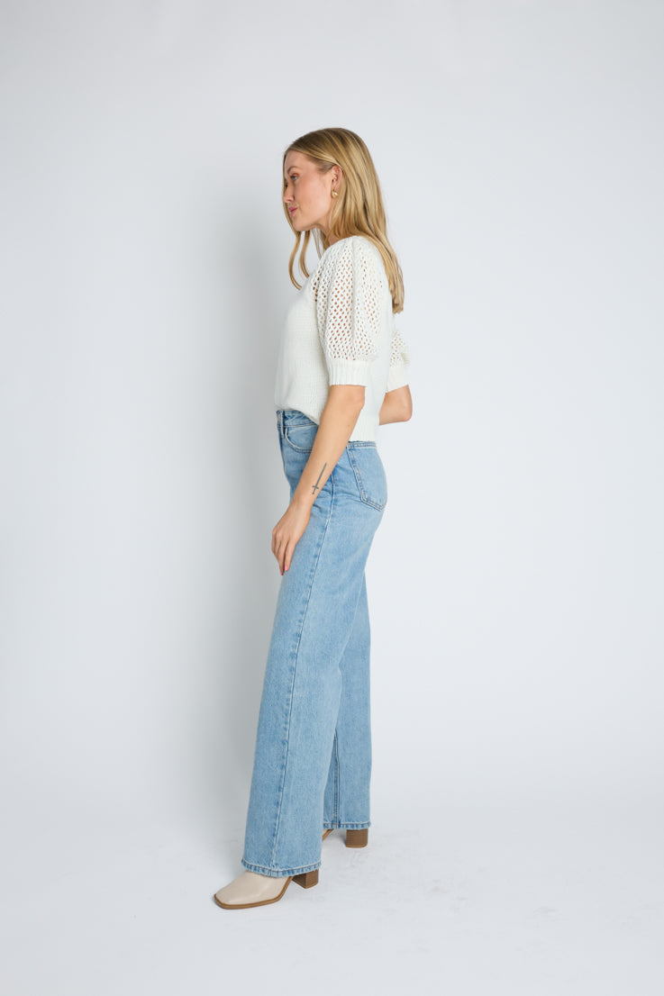 Maglione di tela bianca