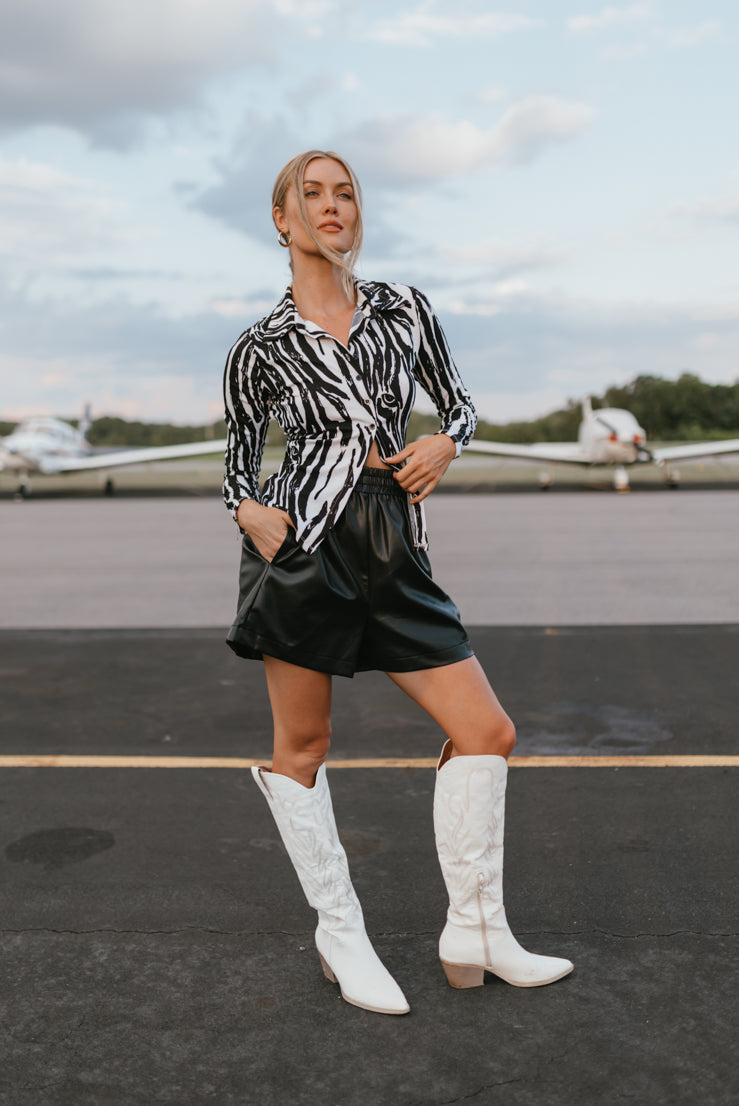 Pantaloncini in pelle Polly