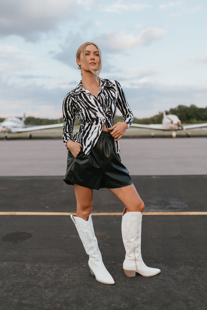 Pantaloncini in pelle Polly