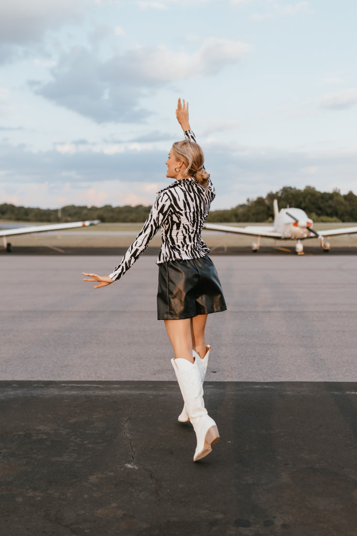 Pantaloncini in pelle Polly