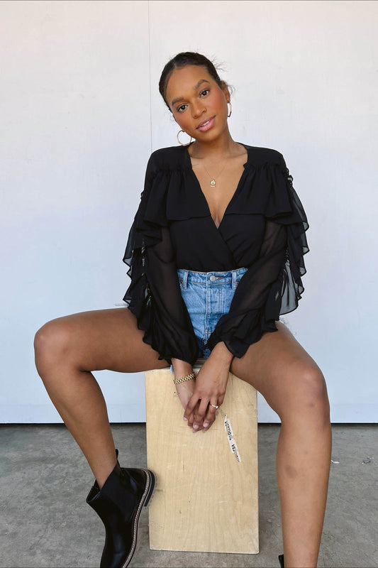 Body con balze "To Be Here"