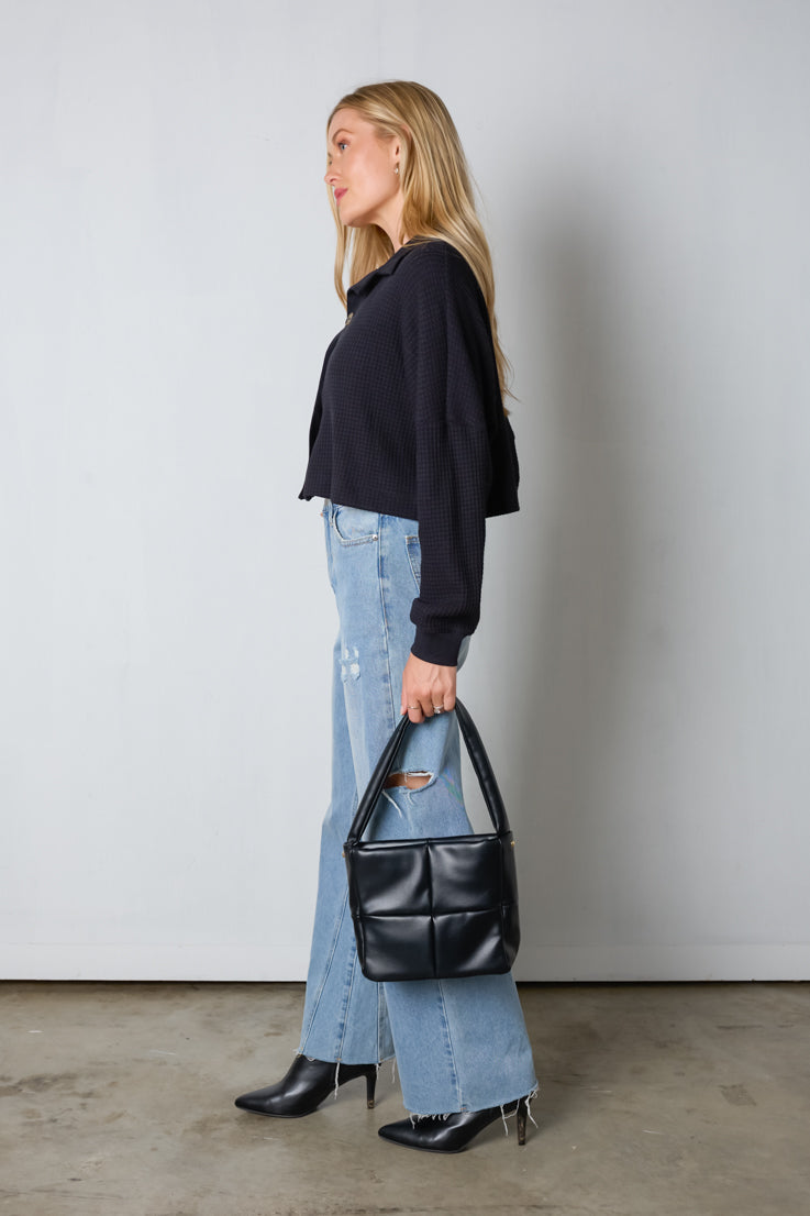 Top in maglia a nido d'ape Willa