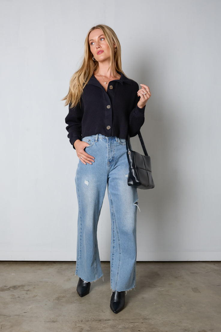 Top in maglia a nido d'ape Willa