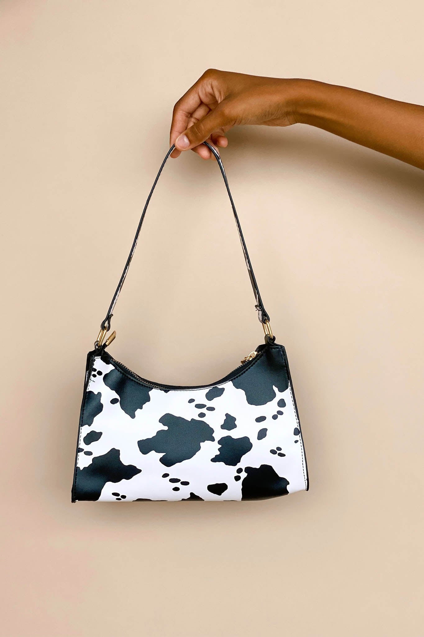 Borsa con stampa mucca