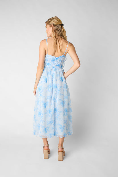 Abito midi con ambientazione idilliaca