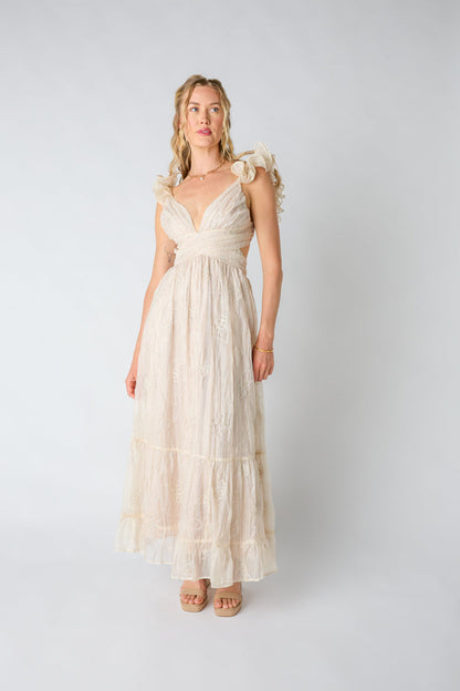 Abito lungo con champagne da sorseggiare