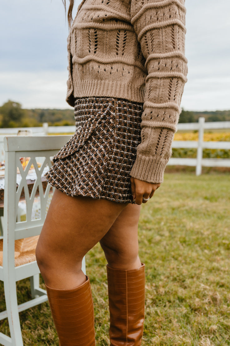 Gonna-pantalone con foglia d'acero