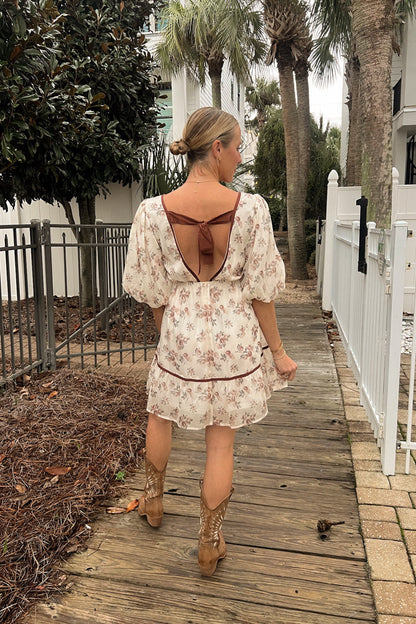 Mini abito color castano