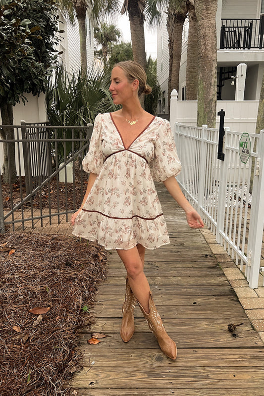 Mini abito color castano