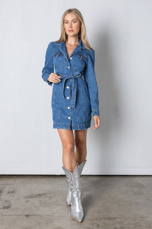 Abito in denim con margherite