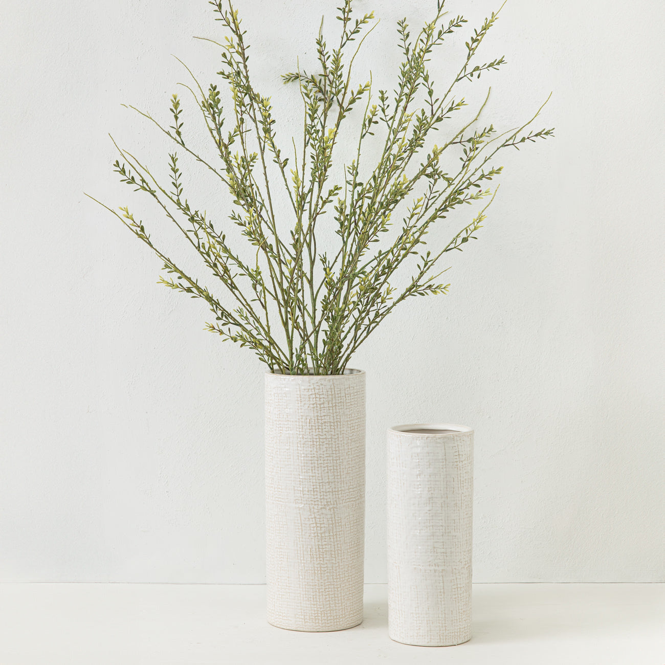 Checked Vase Ivory