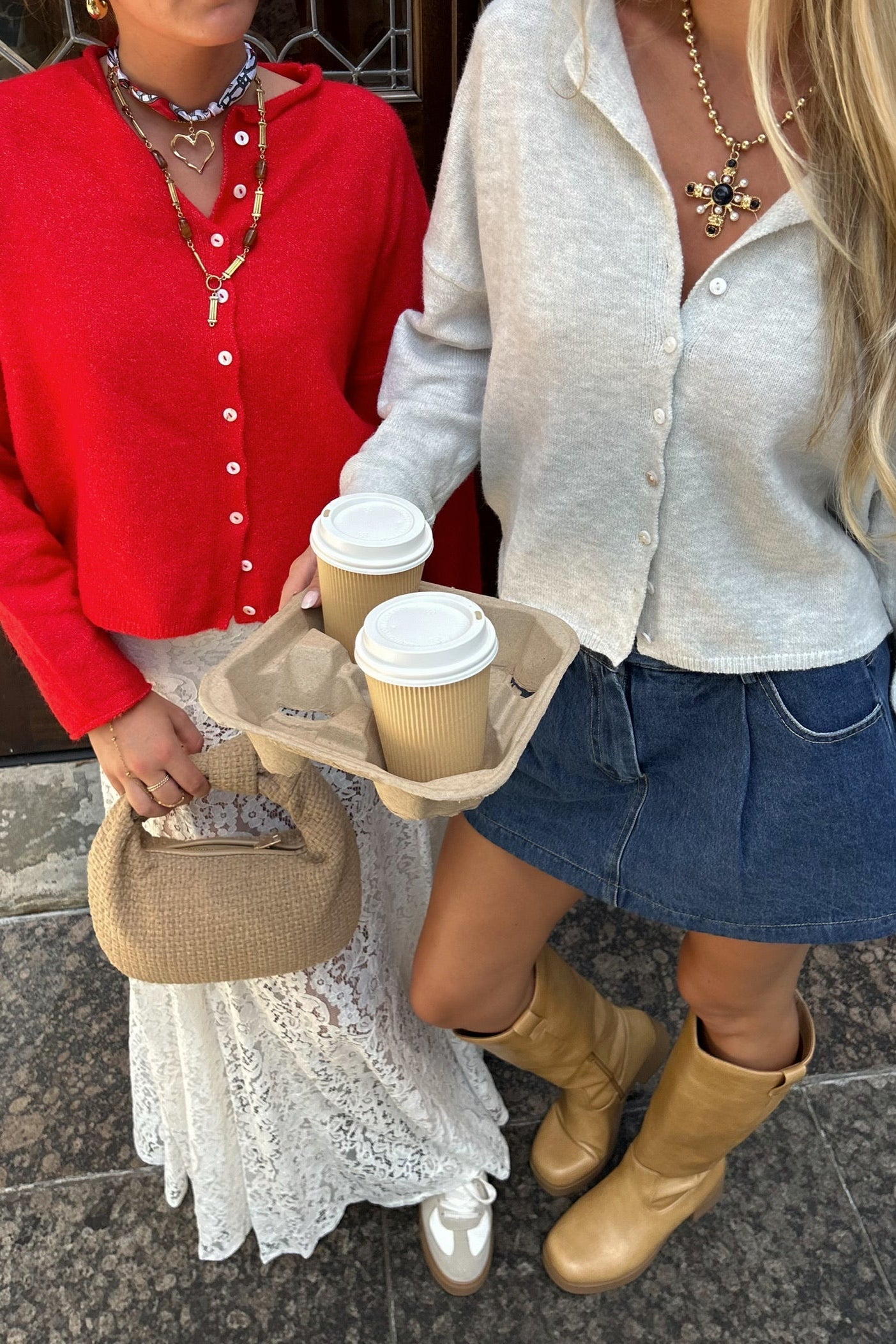 Cardigan Bundle - Pacchetto autunnale - Marrone, bordeaux e rosso