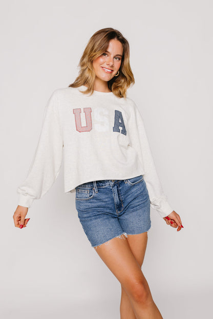 Felpa con stampa barbecue in giardino