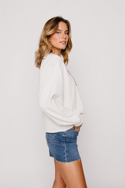 Felpa con stampa barbecue in giardino