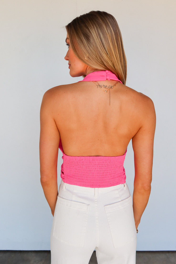 Top con scollo all'americana color mélange