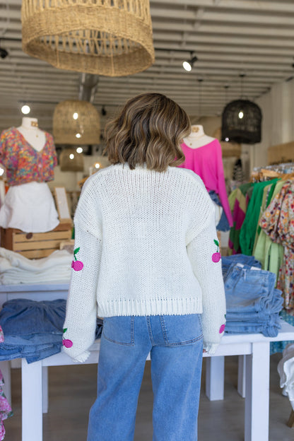 Cardigan di ciliegie selvatiche