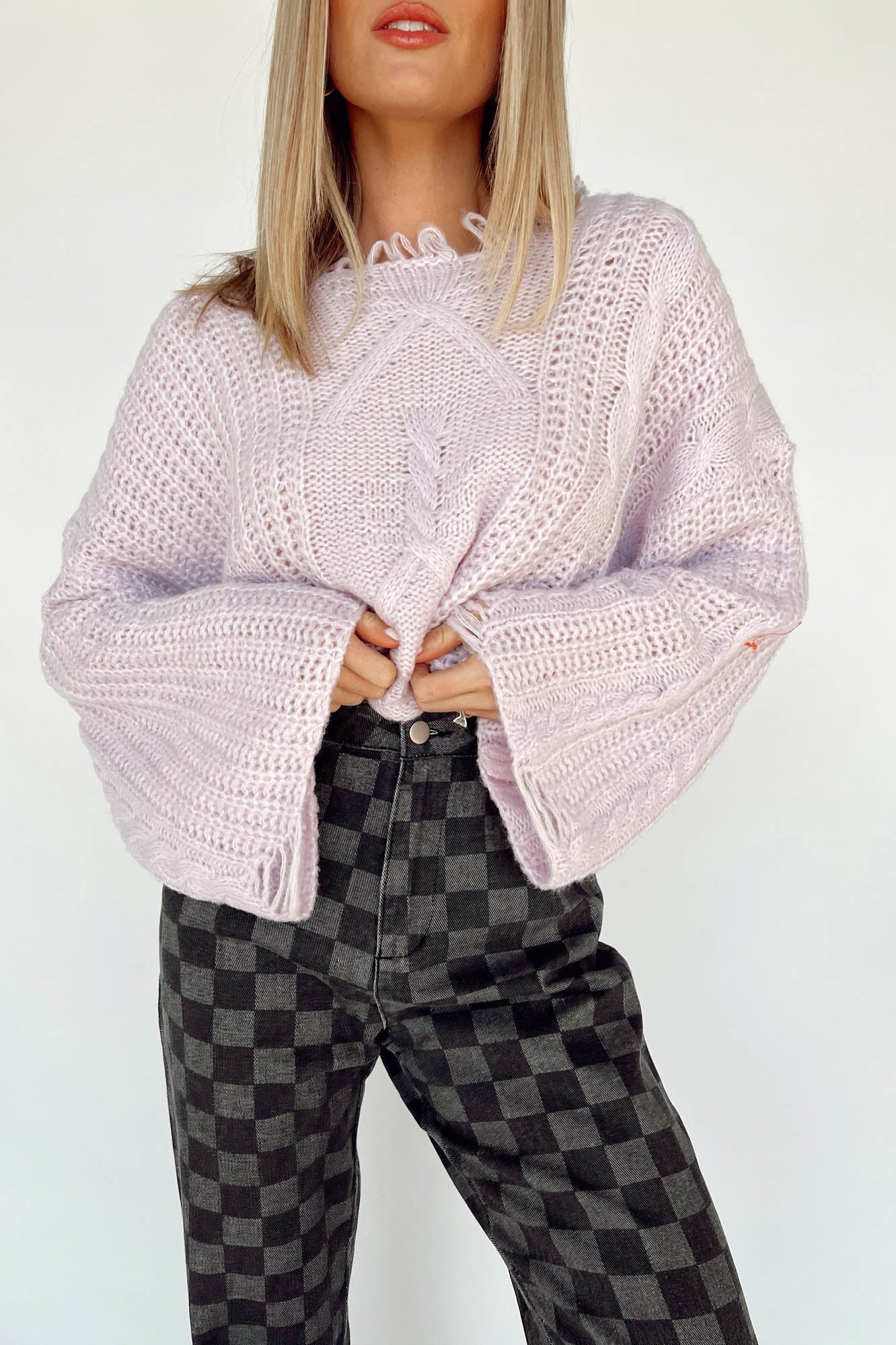 Maglione colorato effetto consumato