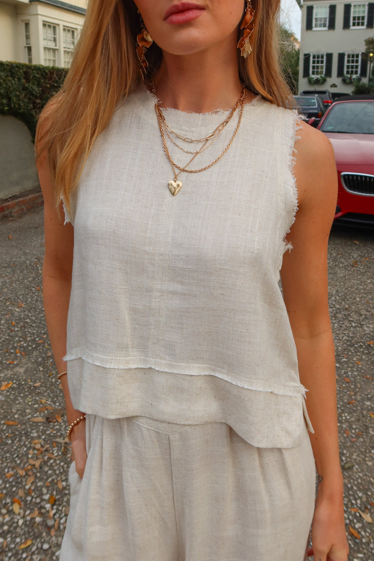 Top in lino di Londra