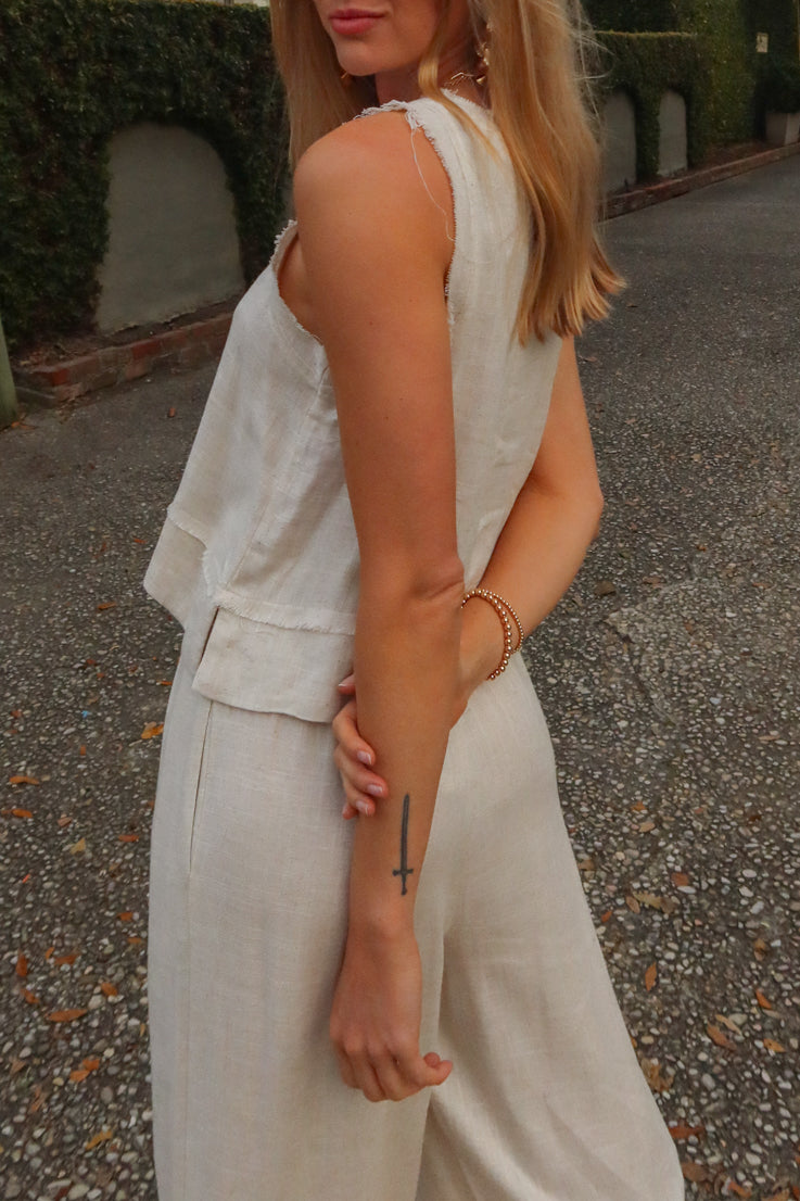 Top in lino di Londra