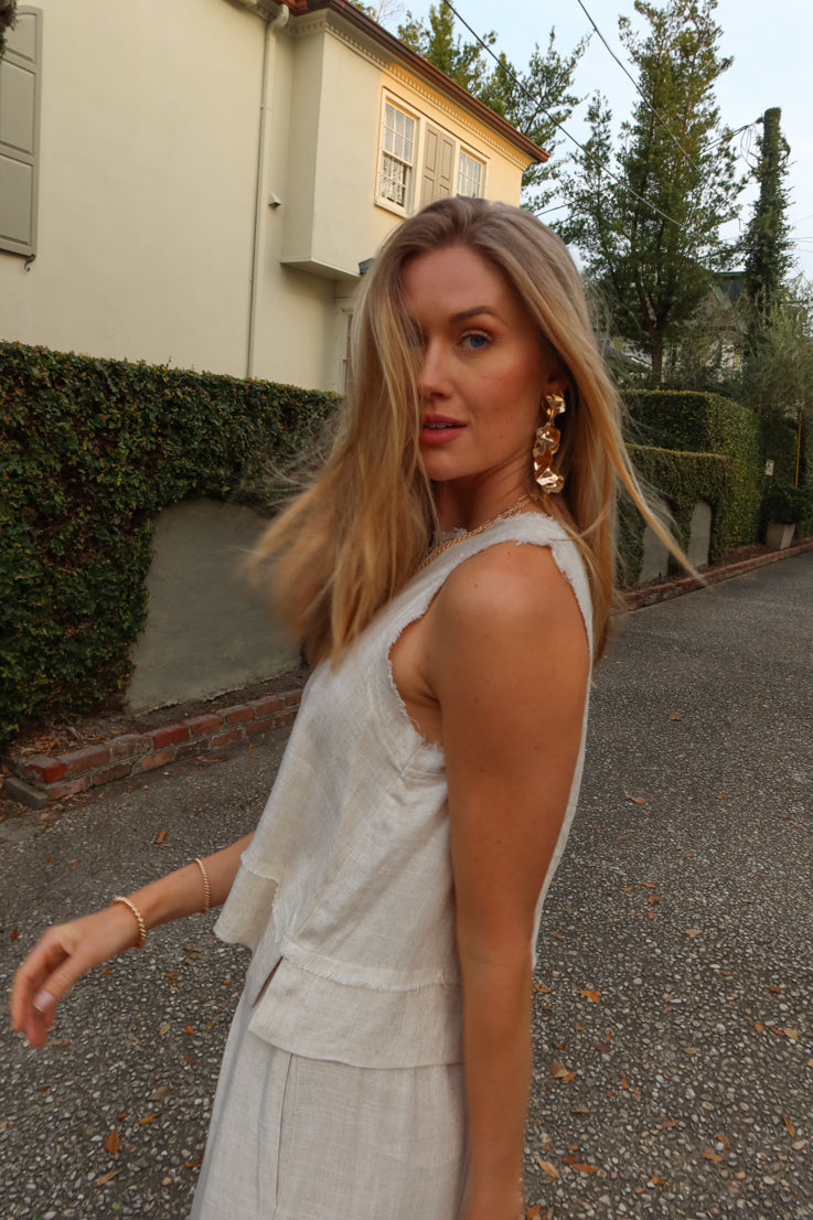 Top in lino di Londra