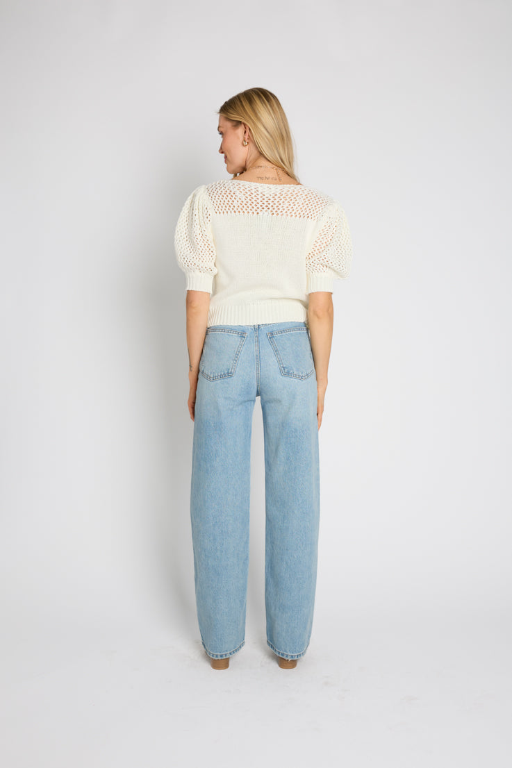 Maglione di tela bianca