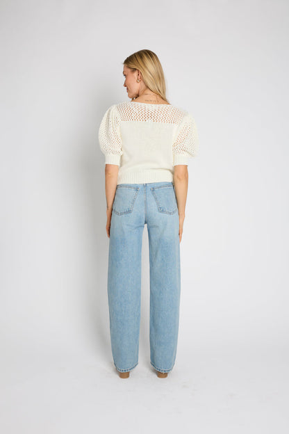 Maglione di tela bianca