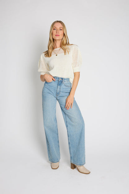 Maglione di tela bianca