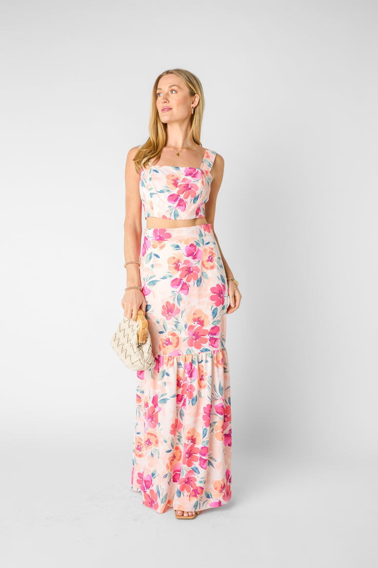 Gonna con petali raccolti