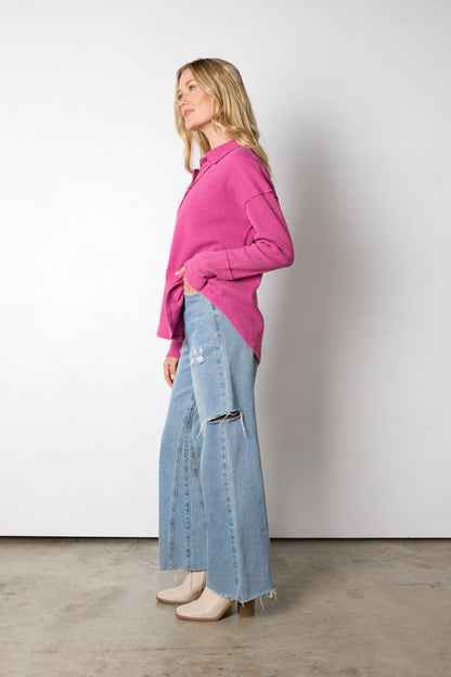 Top in maglia a nido d'ape Wanda