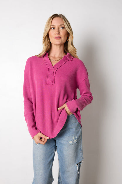 Top in maglia a nido d'ape Wanda