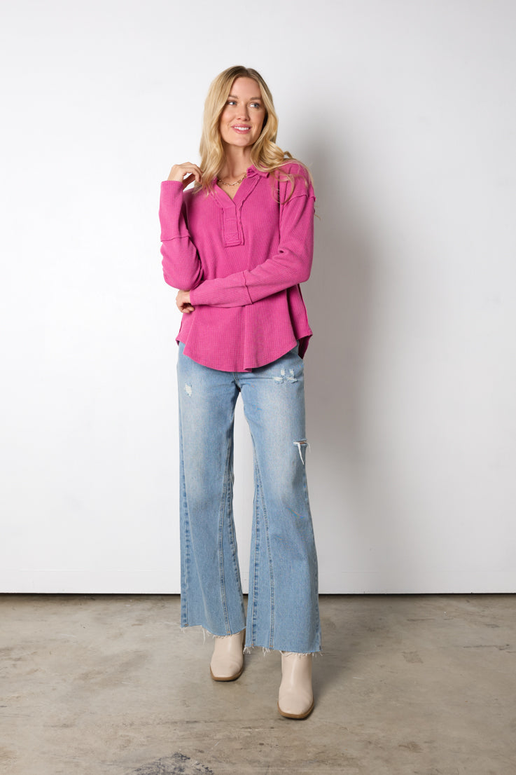 Top in maglia a nido d'ape Wanda