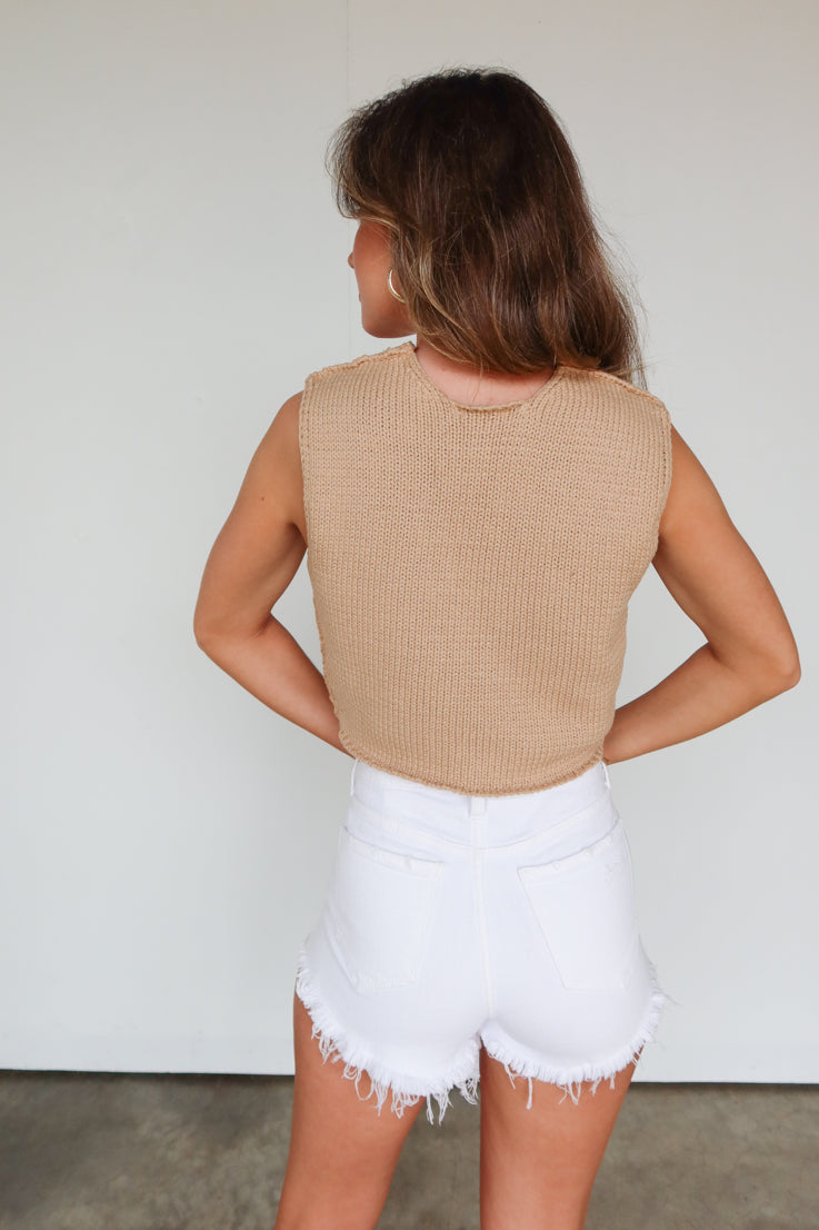 Top senza maniche in maglia Angela