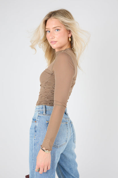 Body trasparente color sabbia