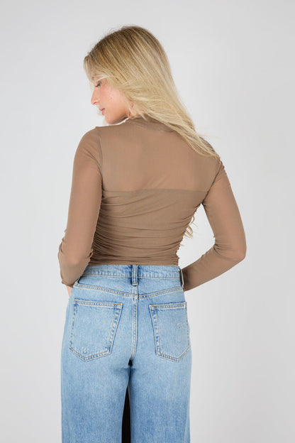 Body trasparente color sabbia