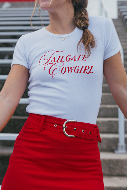 Maglietta da bambina con scritta "Tailgate Cowgirl"