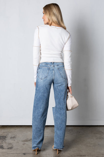 Cuciture in alto a destra